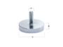 Magnete Permanente Neodimio SM14 Gambo Filettato M4x8 Forza kg.4 mm.12x2,5h | Italfit Magneti